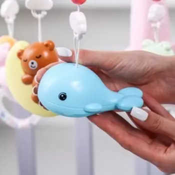 Мобиль музыкальный «Гриб. Мишка на луне», работает от батареек, цвет МИКС