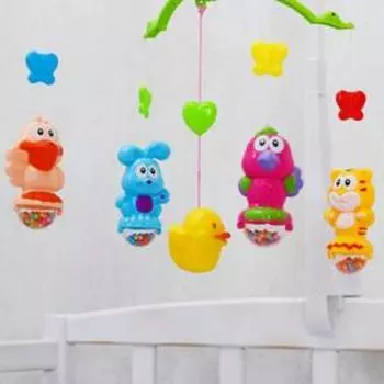 УЦЕНКА Мобиль музыкальный, заводной «Зверятки»