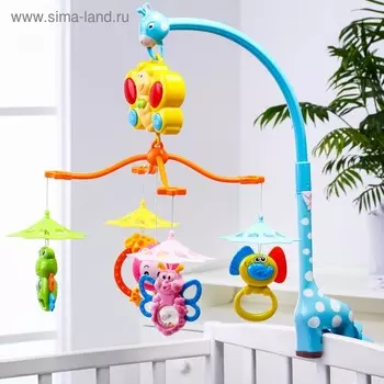 Мобиль музыкальный «Пчелка. Зонтики», работает от батареек