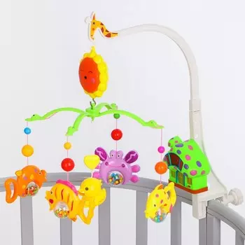 Мобиль музыкальный на кроватку «Пряничный домик. Подводный мир», заводной