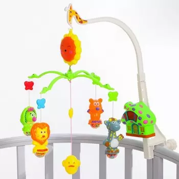 Мобиль музыкальный на кроватку Крошка Я «Пряничный Домик. Жирафик», заводной