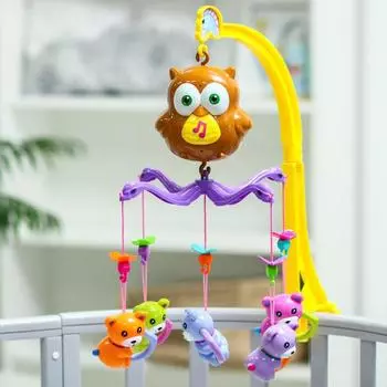 Мобиль музыкальный «Совушка. Мишки», работает от батареек