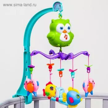 Мобиль музыкальный на кроватку «Совушка», работает от батареек, Крошка Я