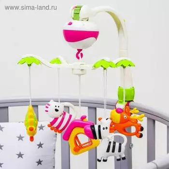 Мобиль музыкальный на кроватку «Зоопарк», на батарейках, Крошка Я