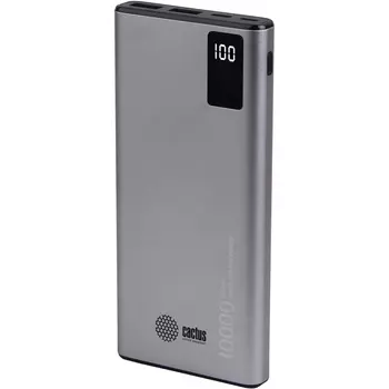 Мобильный аккумулятор Cactus CS-PBFSLT-10000 10000mAh 3A серый