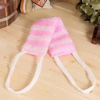 Мочалка банная с ручками "Стандарт" бело-розовая (36 см без ручек), с поролоном, Добропаровъ