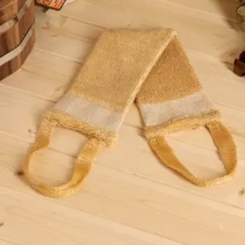 Мочалка-букле длинная с ручками, средней жёсткости, 46 10 см