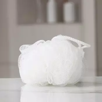 Мочалка для тела «Бантик», цвет белый