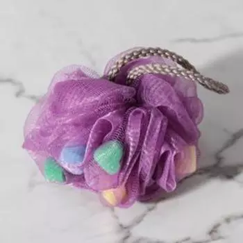 Мочалка для тела Доляна «Карнавал», 30 г, фиолетовая