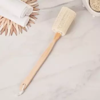 Мочалка для тела натуральная с ручкой «Банька», 10×47 см