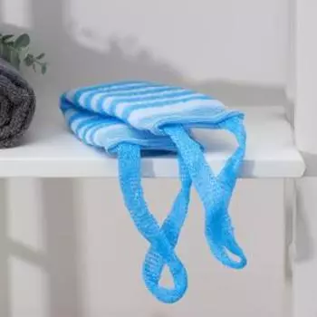 Мочалка - лента для тела Доляна, 4312 см, жёсткая, узкая, МИКС