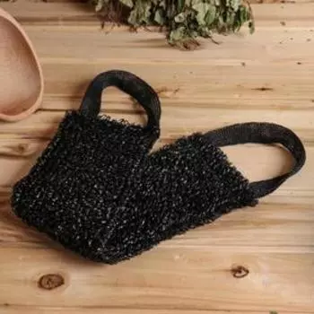 Мочалка «Мочало банное», 4512 см, чёрная, МИКС