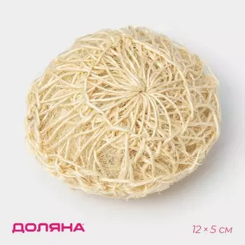 Мочалка - спонж Доляна «Сизаль», 12125 см, бежевая