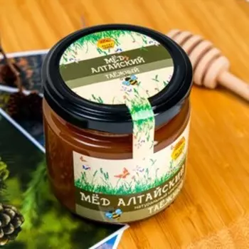 Мёд Алтайский "Таежный", натуральный цветочный, 250 г стекло