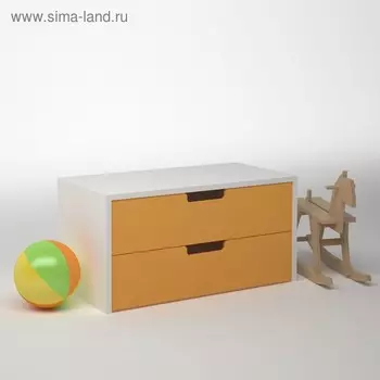 Модуль 2 ящика ДМ-Т-1-3, 900х450х450 мм, корпус белый, фасад шафран