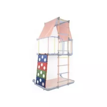 Модуль деревянный лаз №2, цвет оранжевый/радуга