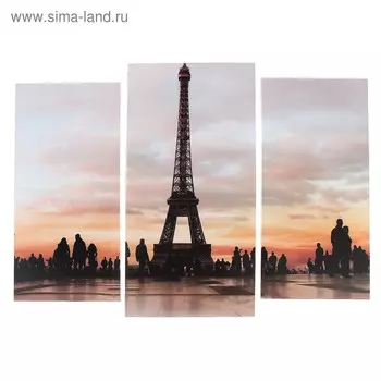 Модульная картина "Эйфелева башня" (2-25х52; 1-30х60) 60х80 см