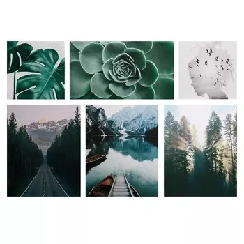 Модульная картина "Вечер" 114х70 см (30х30, 30х30, 38х47, 38х47, 38х47, 54х30) 114х70 см