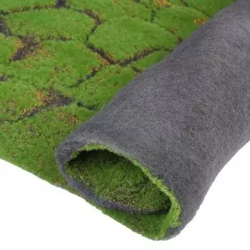 Мох искусственный, декоративный, полотно 11 м, рельефный, камни, зелёный с щепой, Greengo
