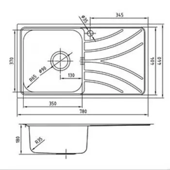 Мойка для кухни IDDIS Arro S, ARR78SLi77, шелк, чаша слева, 780х440 мм