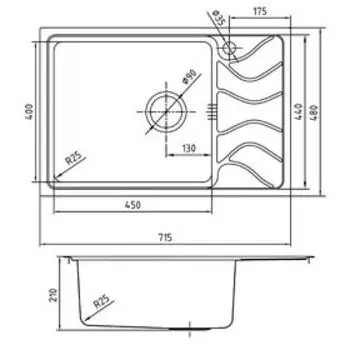 Мойка для кухни IDDIS Reeva S, REE71SLi77, шелк, чаша слева, 715х480 мм