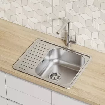 Мойка для кухни IDDIS Strit S, 585х485 мм, врезная, нержавеющая сталь