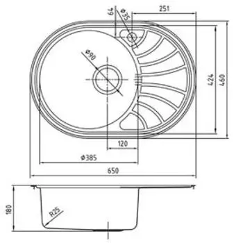 Мойка для кухни IDDIS Suno S, SUN65SLi77, шелк, чаша слева, 650х460 мм