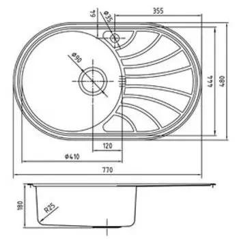 Мойка для кухни IDDIS Suno S, SUN77PLi77, полированная, чаша слева, 770х480 мм