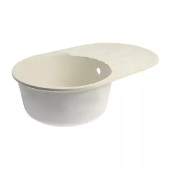 Мойка для кухни из камня ZEIN 110/Q2, 730 х 450 мм, овальная, перелив, цвет бежевый