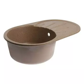 Мойка для кухни из камня ZEIN 110/Q9, 730 х 450 мм, овальная, перелив, цвет терракот