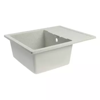 Мойка для кухни из камня ZEIN 150/Q10, 575х470 мм, прямоугольная, перелив, цвет светло-серый