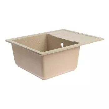 Мойка для кухни из камня ZEIN 150/Q5, 575 х 470 мм, прямоугольная, перелив, цвет песочный