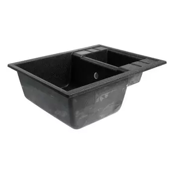 Мойка для кухни из камня ZEIN 190/Q4, 612x505 мм, прямоугольная, перелив, цвет черный