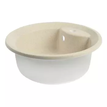 Мойка для кухни из камня ZEIN 1/Q2, d=480 мм, круглая, перелив, цвет бежевый