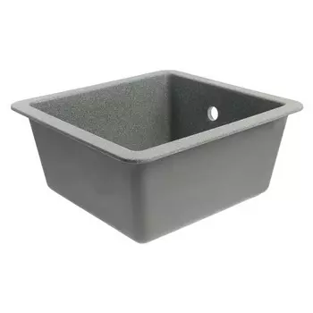 Мойка для кухни из камня ZEIN 27/Q8, 463 х 433 мм, прямоугольная, перелив, цвет темно-серый