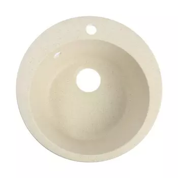 Мойка для кухни из камня ZEIN 30/Q2, d=475 мм, круглая, перелив, цвет бежевый