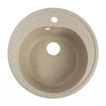 Мойка для кухни из камня ZEIN 3/Q5, d=510 мм, круглая, перелив, цвет песочный
