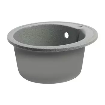 Мойка для кухни из камня ZEIN 4/Q8, d=435 мм, круглая, перелив, цвет темно-серый