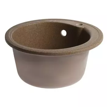 Мойка для кухни из камня ZEIN 4/Q9, d=435 мм, круглая, перелив, цвет терракот