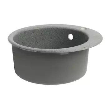 Мойка для кухни из камня ZEIN 50/Q8, d=467 мм, круглая, перелив, цвет темно-серый