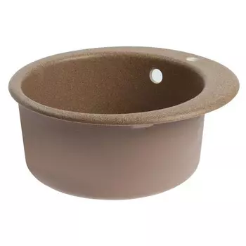 Мойка для кухни из камня ZEIN 50/Q9, d=467 мм, круглая, перелив, цвет терракот