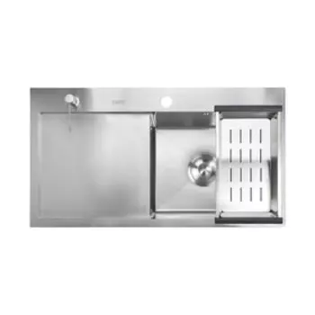 Мойка кухонная AVINA HM 7843 R satin, врезная, выпуск 3 1/2, правая, 780х480х210 мм, сатин