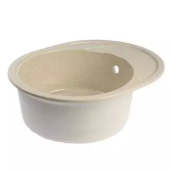 Мойка кухонная из камня AG3C10, 570х465 мм, овальная, цвет бежевый