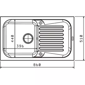 Мойка кухонная из камня Florentina «Арона» A 860 FS, цвет чёрный