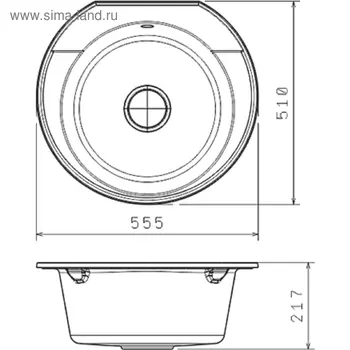 Мойка кухонная из камня Florentina «Эльба», d=510, цвет мокко