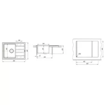 Мойка кухонная из камня Florentina «КОМБИ-650» 650х480 мм, цвет шампань