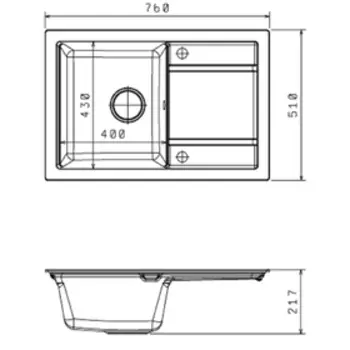Мойка кухонная из камня Florentina «Липси-760», 760х510 мм, цвет шампань