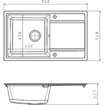 Мойка кухонная из камня Florentina «Липси-860», 860х510 мм, цвет бежевый