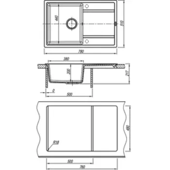 Мойка кухонная из камня Florentina «Лотос-780», 780х510 мм, цвет песочный