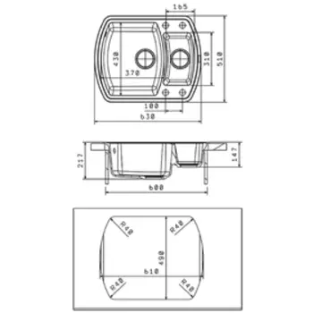 Мойка кухонная из камня Florentina «Нире-630К», цвет шампань